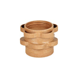 RAW Gripper Grinder 3pc set in natural hemp, 2.5" size for fluffy grind, front view on white background