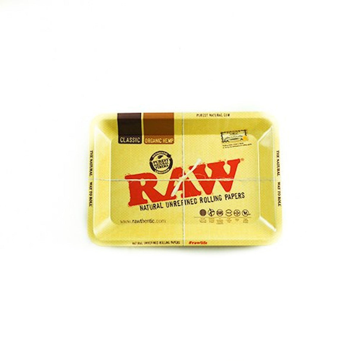 RAW High Sided Steel Rolling Tray, Portable & Compact Design, Top View