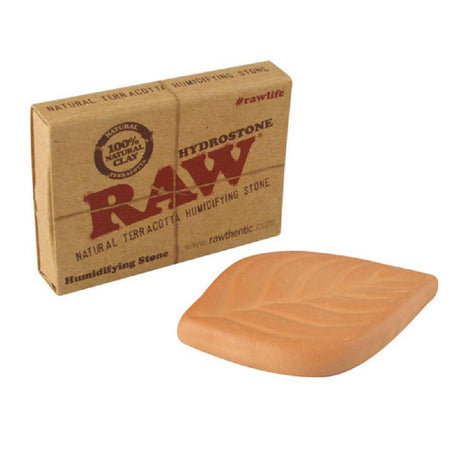 RAW Hydro Stone Terracotta Humidifying Stone for preserving tobacco moisture, with packaging