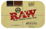 RAW Magnetic Rolling Tray Cover with iconic branding, perfect for dry herbs, top view
