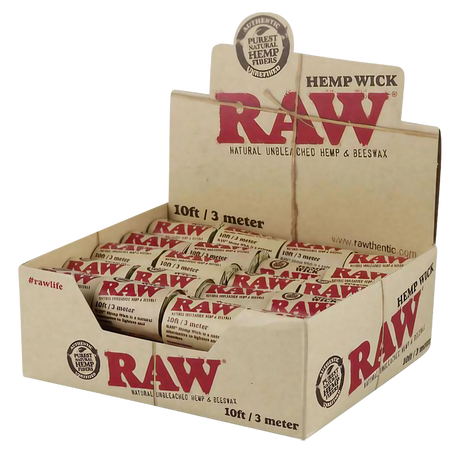 Box of 40 RAW Natural Hemp Wick 10ft Rolls for Dab Rigs, Unbleached Hemp Material