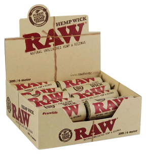 RAW Natural Hemp Wick Rolls 20 Pack, 100% Natural Unbleached Hemp, Front View