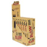 RAW Phat Stogee 100mm pre-roll rolling papers with wooden tip, 8 pack display of 3-roll packs