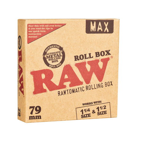 RAW Rawtomatic Roll Box 79mm, front view on white background, easy automatic rolling