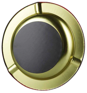 RAW Crystal & Metal Ashtray Magnetic Variant - 5.5" Diameter, Lead-Free Design, Top View