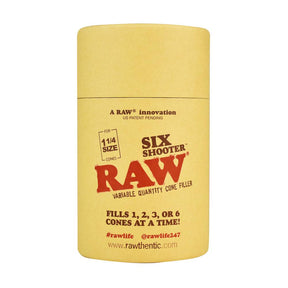 RAW Six Shooter King Size Cone Filler for Dry Herbs, Front View on White Background