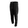 RAW Black Sweatpants with Stash Pocket, Comfort Fit, Side View on White Background