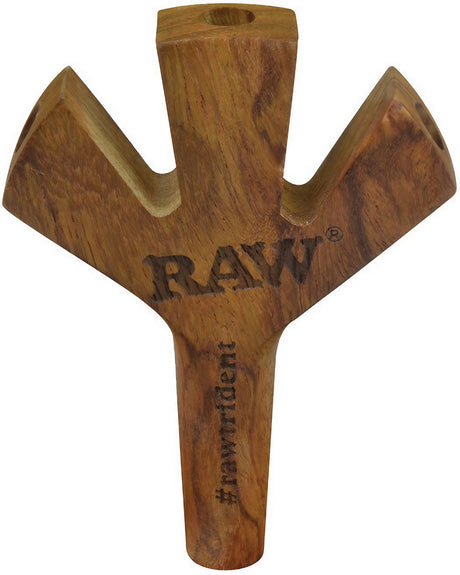 RAW Trident Triple Barrel Wooden Cig Holder for Multi-Smoking Experience, Front View