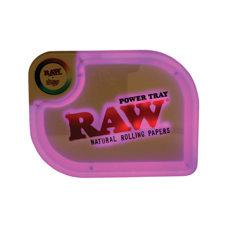 RAW x ILMyo Power Rolling Tray with built-in Wireless Cell Charger, top view on a white background