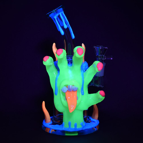 Reach Out And Taste The World Glow In The Dark Water Pipe | 8" | 14mm F