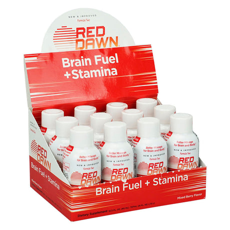 Red Dawn Brain Fuel & Stamina 2oz Shot Display, 12pc Energy Supplement