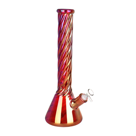 Red Spiral Neck Glass Beaker Water Pipe | 14mm F