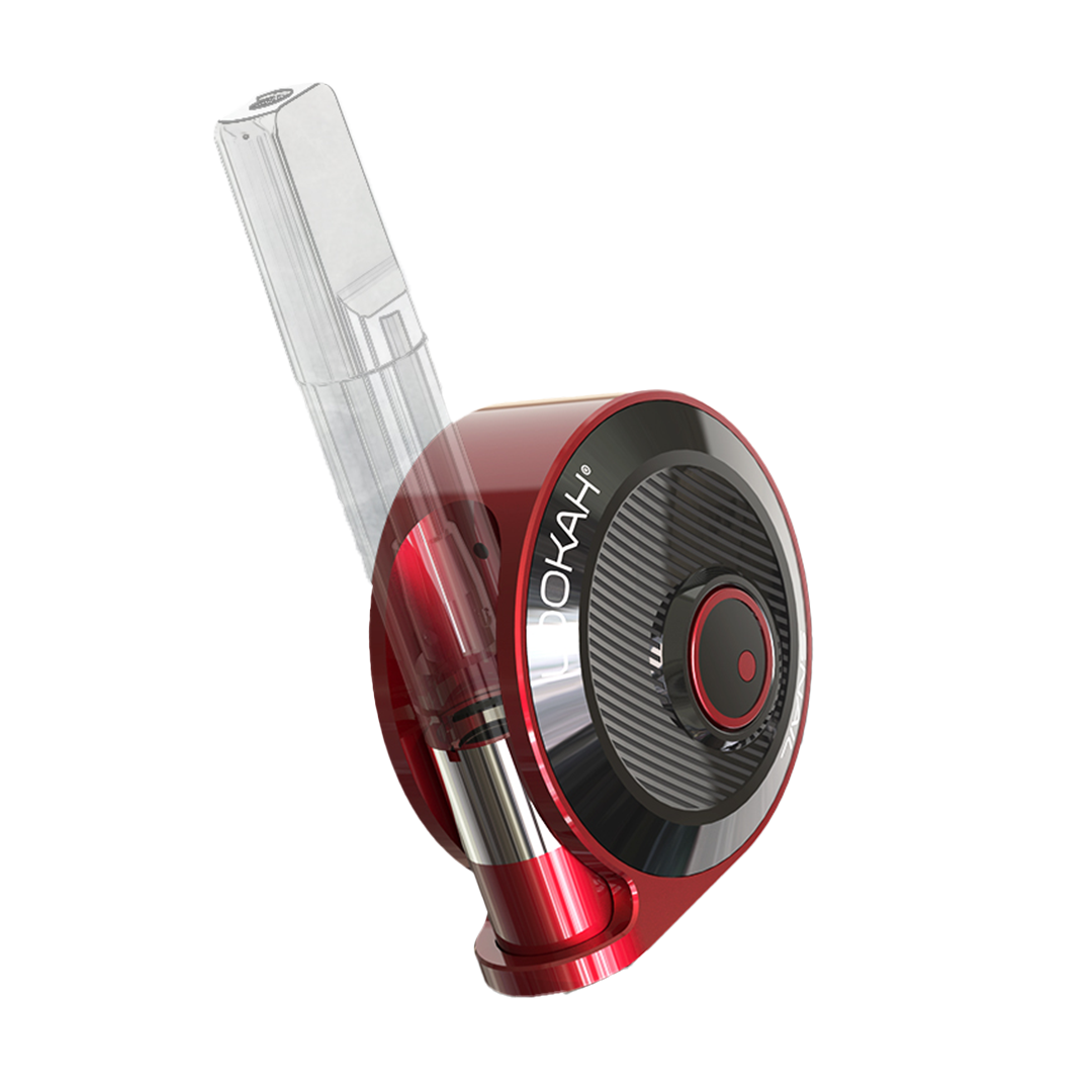 Lookah Snail 2.0 Vaporizer in red with quartz bucket, ceramic insert for portable vaping