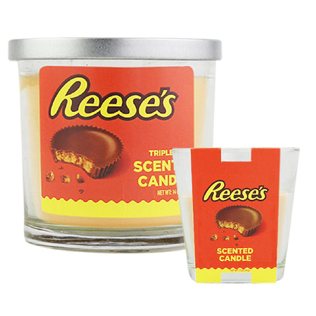Reese's Peanut Butter Cup Scented Candle, 3 oz Soy Wax Blend, Yellow, Fun Novelty Design