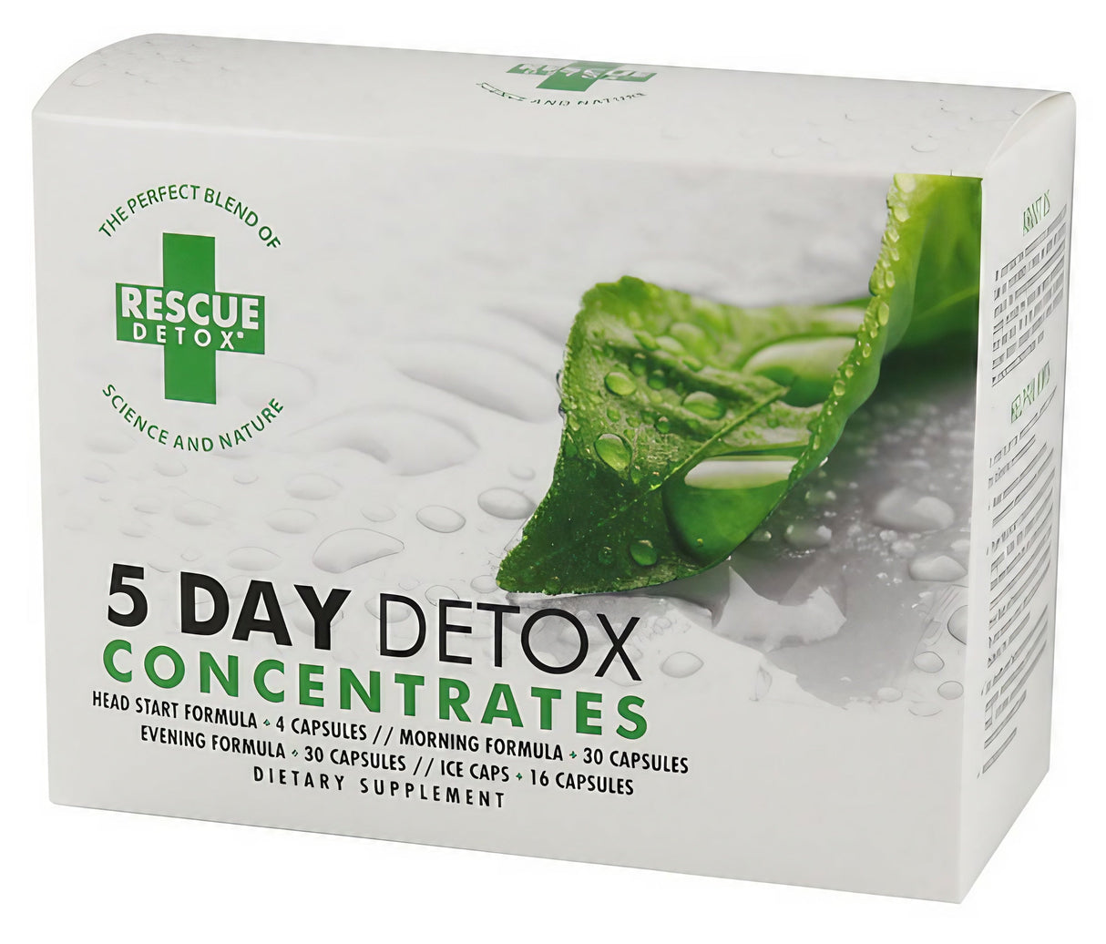 Rescue Detox 5 Day Detox Kit front view with green and white packaging