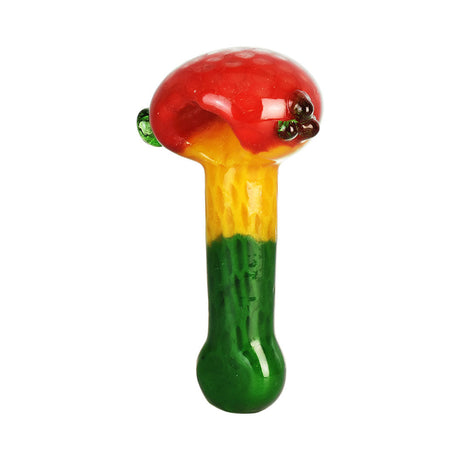 Resonant Rasta Spoon Pipe with vibrant red, yellow, and green design, front view on white background