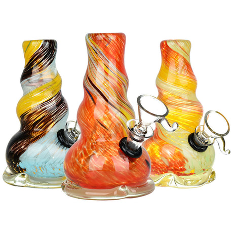 Retro Earth Tones Soft Glass Water Pipes, 5-inch, Bubble Design, Assorted Colors