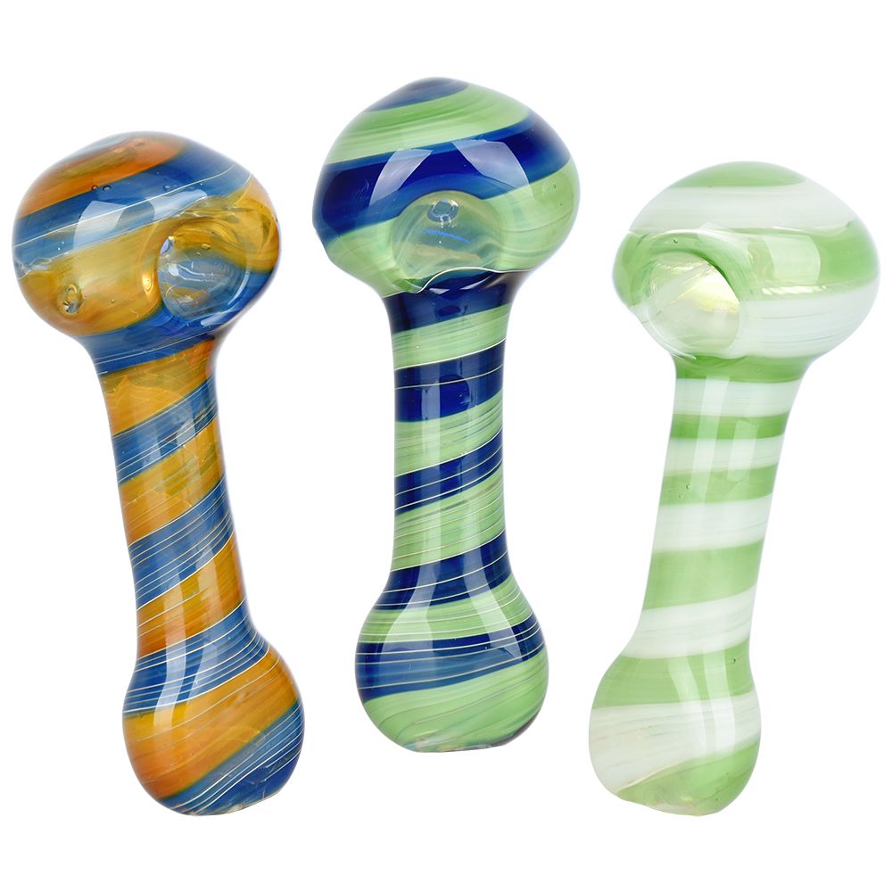 Retro Swirl Glass Spoon Pipe | 4.75" | Colors Vary