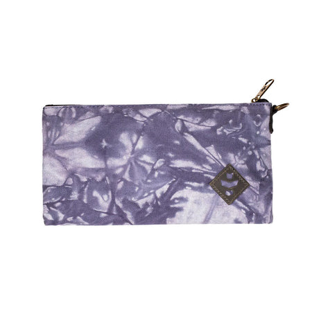Revelry Broker Smell Proof Stash Bag in Tie Dye Blue, 11"x6" canvas front view on white background