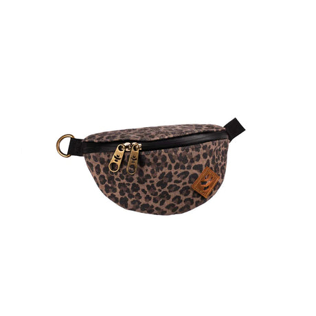 Revelry Supply Amigo Leopard Print Fanny Pack Front View on White Background