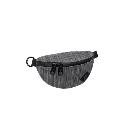 Revelry Supply Amigo Striped Gray Silicone Fanny Pack Front View on White Background