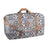 Revelry Supply Continental medium-sized rubber duffel bag in Aztec print with sturdy handles, side view