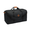 Revelry Supply Continental medium-sized black duffel bag with rubber material and durable straps, front view
