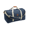 Revelry Supply Continental Navy Duffel Bag with Rubber Material and Medium Size, Front View