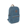 Revelry Supply Escort Marine variant, front view of a blue smell-proof rubber backpack