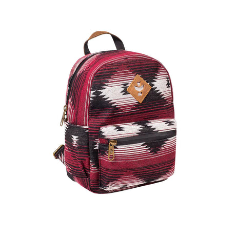 Revelry Supply Shorty Smell Proof Mini Backpack in Maroon Pattern, Canvas Material, Front View