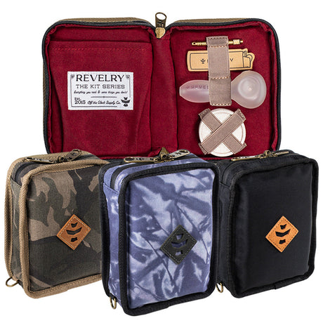 Revelry Supply Smell Proof Pipe Kits in assorted designs, front view with open compartment