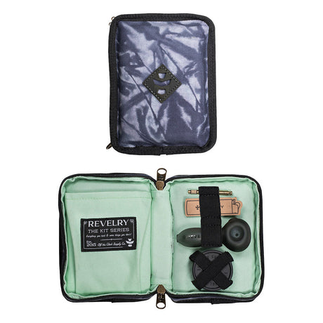 Revelry Supply Smell Proof Pipe Kit open view showing compartments with pipe and storage
