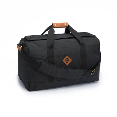 Revelry Supply - The Around Towner Medium Smell Proof Duffle Bag in black, front view on white background