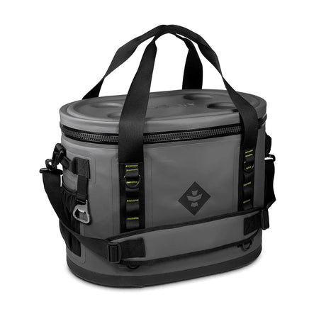 Revelry Supply - The Captain 30 Soft Cooler Tote in grey, front angle view with durable straps