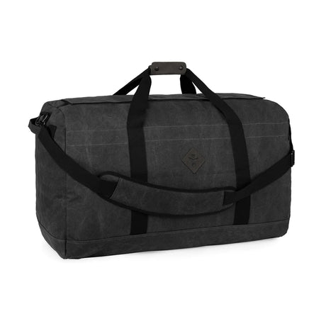 Revelry Supply Continental Large Smell Proof Duffle Bag in black rubber, front angle view