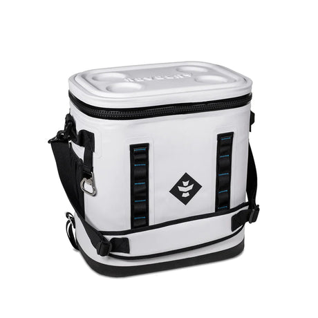 Revelry Supply - The Nomad Soft Cooler Backpack in grey, front view on a white background