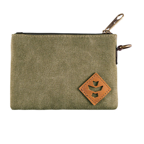 Revelry The Mini Broker Stash Bag in Sage Green, 6" x 4.5" with Canvas Material - Front View