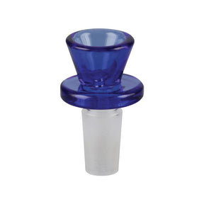 Clear and Blue Ringed Herb Slide for Bongs, 14mm Heavy Wall Borosilicate Glass