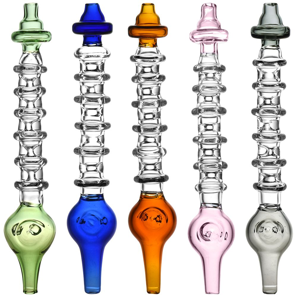 Rings of Enlightenment Glass Dab Straw | 6" | Assorted Colors | 5ct Bundle