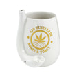 Roast & Toast 420 Vineyards Ceramic Wine Glass Pipe, 12oz, Front View on White