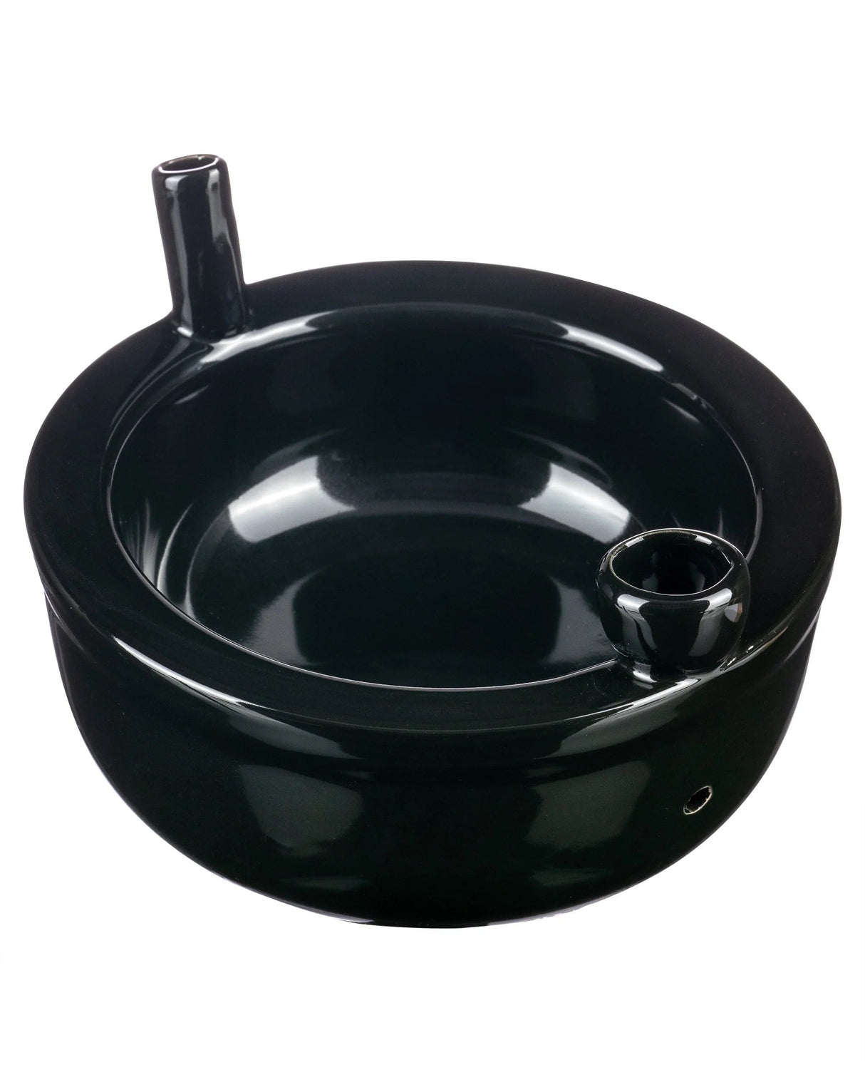 Roast & Toast Cereal Bowl Pipe in Black - Top View with Built-in Smoking Bowl