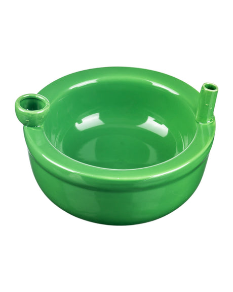 Roast & Toast Cereal Bowl Pipe in Green - Front View - Novelty Ceramic Herb Bowl