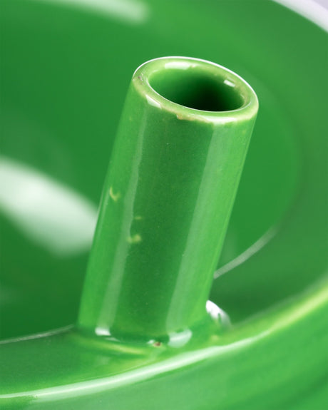 Close-up of Roast & Toast Cereal Bowl Pipe in Green, Ceramic Novelty Gift for Dry Herbs