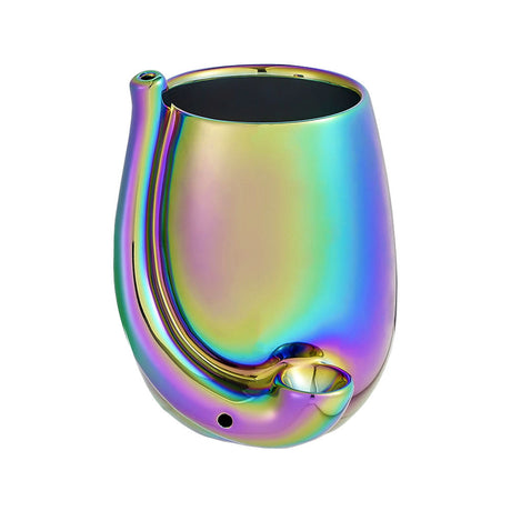 Roast & Toast Iridescent Ceramic Wine Glass Pipe for Dry Herbs, 12oz, Front View