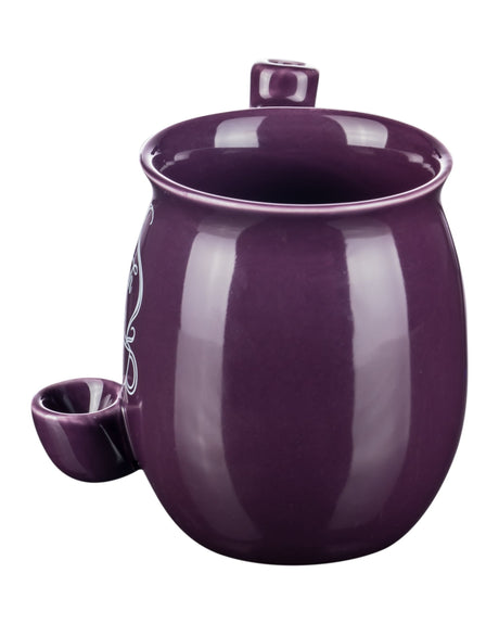 Roast & Toast 11oz Purple Ceramic Pipe Mug - Microwave Safe, Front View on White Background