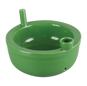 Roast & Toast Ceramic Cereal Bowl Pipe in Green, Novelty Gift, Top View