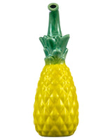 Roast & Toast Ceramic Pineapple Pipe, Yellow & Green, Front View, for Dry Herbs
