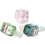 Robot Head Glass Herb Slide | 14mm M | Assorted Colors | 5ct Bundle