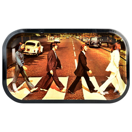 Famous Brandz Fab4 Abbey Road Metal Rolling Tray, 10"x6", Iconic Crosswalk Image