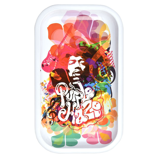 Rock Legends Jimi Rainbow Haze Metal Rolling Tray, 10"x6", with vibrant psychedelic design